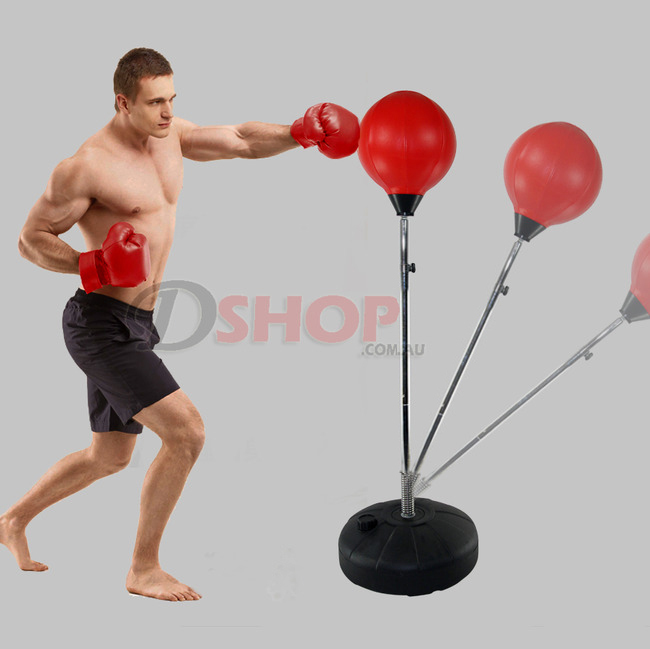 Adult Speed Ball Stand Punching Boxing Bag Glove Set
