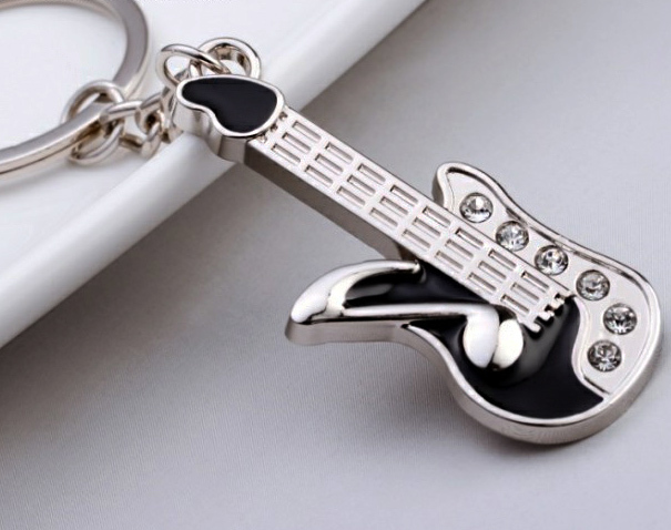 Electric Guitar Keychain Metal Key Chain Keyring