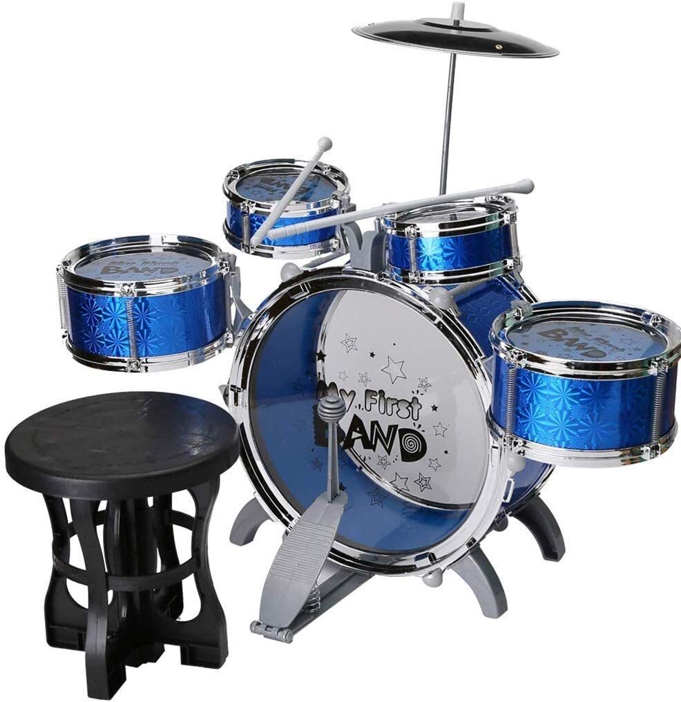 6PCS Kids Jazz Drum Musical Educational Instrument Toy Set (Blue)