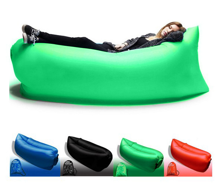 Inflatable Air Sofa Lounger Lazy Couch in Portable Bag (Fresh Green)