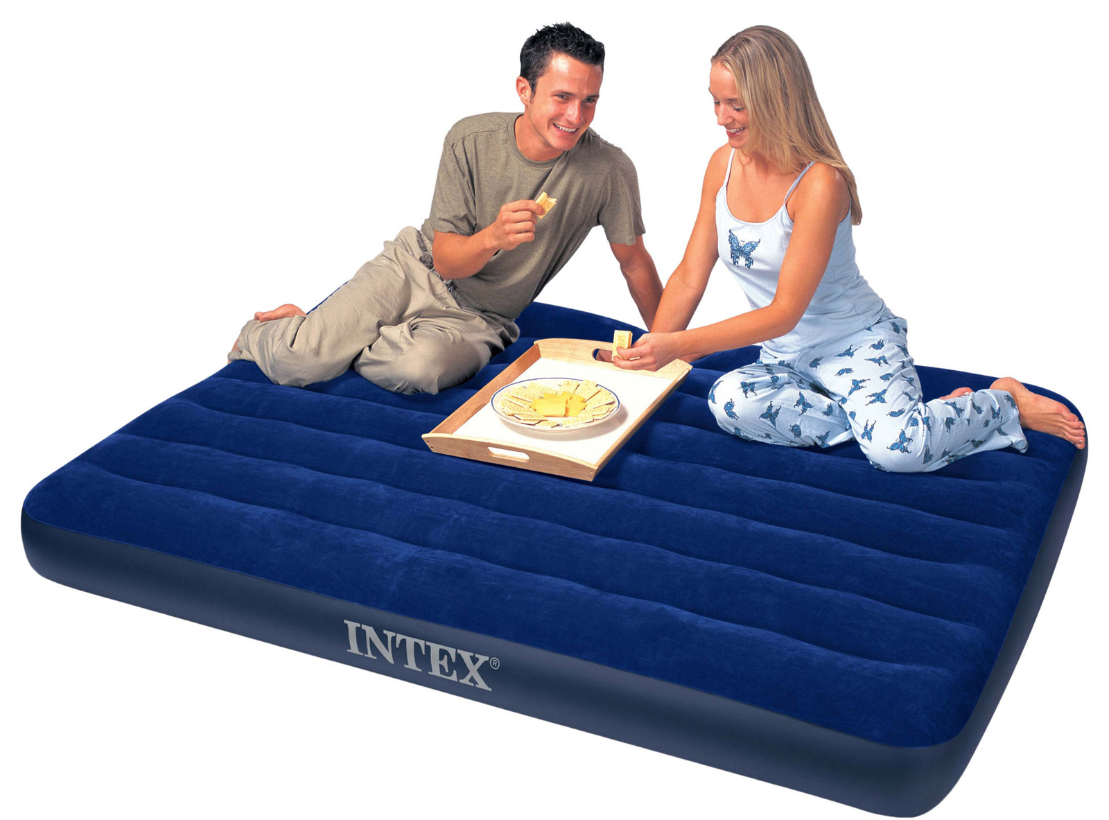 intex downy queen double high air mattress