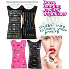 2 x Cute Little Dress Jewellery Storage Hanger (1x Black 1x Pink)