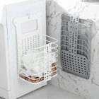 Folding Laundry Basket Clothes Storage Bathroom Organiser (Large, White)