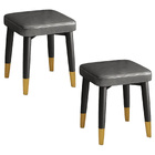 2 X Minimalist Faux Leather Dining Table Stool Padded Dressing Stool