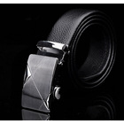Genuine Leather Belt with Silver Buckle - 125cm