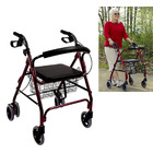 6-Wheel Senior's Foldable Rollator Mobility Walker Walking Frame with Seat