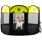 Large Portable Foldable Pet Dog Cat Playpen (Large, Black & Yellow)