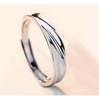 S925 Sterling Silver Concave-convex Soft Curves Wedding Engagement Ring (Gents)