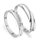2PC Set S925 Sterling Silver Soft Curves Wedding Rings (Couple Collection)