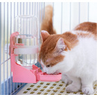 Pet Water Gravity Dispenser Bottle Feeder Station (Pink)