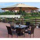 Alfresco 3m Steel Outdoor Garden Patio Market Umbrella (Beige/Tan)