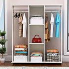 Varossa's Spacesaver Wardrobe Cupboard Shelves & Clothes Hanging Racks Furniture (White)