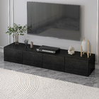 2m Lusso Designer Wooden TV Cabinet Entertainment Unit 200cm (Black)