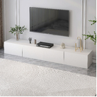 2.4m Lusso Designer Wooden TV Cabinet Entertainment Unit 240cm (White)