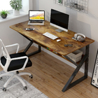 Kori Large Wood & Metal Computer Desk with Shelf (Rustic Wood)