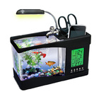 Desktop Aquarium USB Fish Tank/Alarm Clock/Lamp (Black)