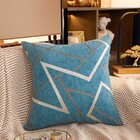 Deluxe Chenille Velvet Cushion Decorative Throw Pillow (Aqua Mixed)