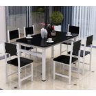 Bliss Large Wood & Steel Dining Table (Black & White)