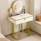 LED Luminous Lioness Dresser Vanity Table with Mirror and Storage Drawers