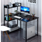 Edge Combination Workstation Computer Desk with Storage Shelves (Black)