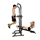 Multifunction Power Tower Dip Bar Pull Up Stand Fitness Station with Fid Bench