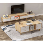2-Piece Set Deluxe Unity Wooden Coffee Table & TV Cabinet Living Room Package