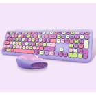 Deluxe Colourful Wireless Mechanical Keyboard and Mouse Combo Set (Purple Mixed)