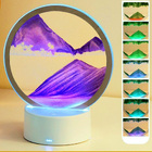 3D Moving Sand Art Colour-changing LED Table Lamp Sandscape Night Light (Purple)