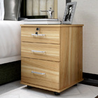 Miami 3 Drawer Bedside Table Cabinet with Wheels (Natural Oak)