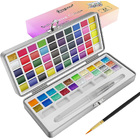 72 Colours Solid Watercolor Paint Palette Brush Set Drawing Portable Art Painting Supplies Kit