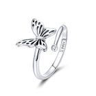 S925 Sterling Silver Adjustable Butterfly Ring
