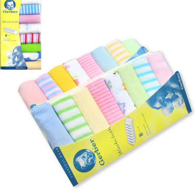 3 x Packs of 8 Baby Face Washers Hand Towels (24 PCS)