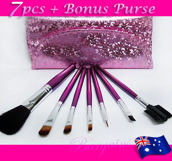 7PC Professional Beauty Make up Brush Set with Purse