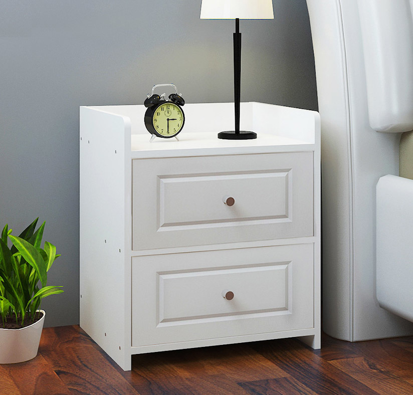 Paris Bedside Table / Chest of Drawers (White)