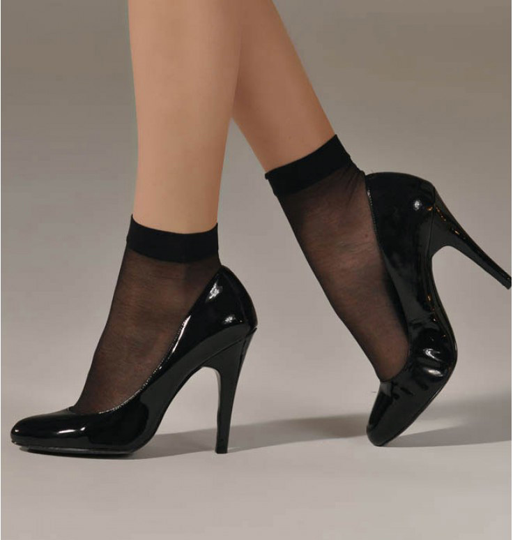5 Pairs Ladies Ankle Stocking Socks (BLACK)