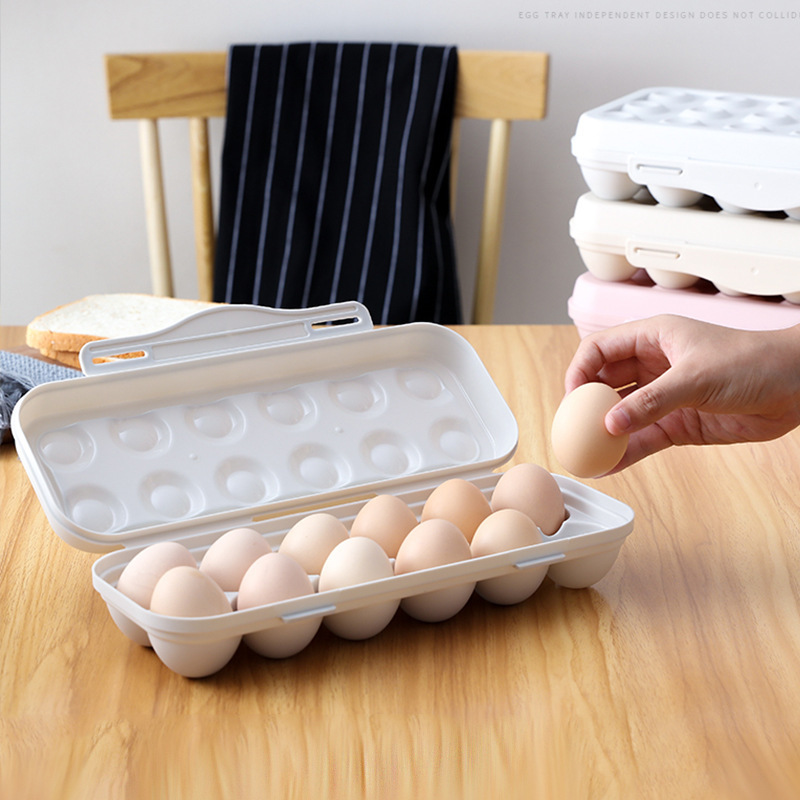 12-Grid Egg Holder Anti-Collision Eggs Storage Box Fridge Tray Container