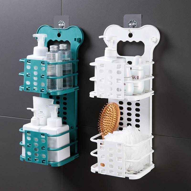 Folding Storage Basket Bathroom Shelf Kitchen Organiser (White)