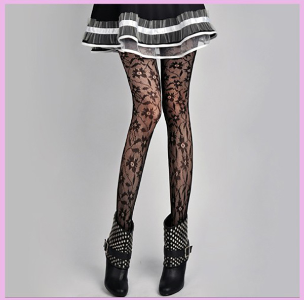 Deluxe Floral Patterned Pantyhose Stockings Leggings