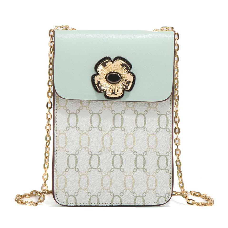 Luxe Designer Style Phone Crossbody Bag Pouch Purse Handbag (Lime)