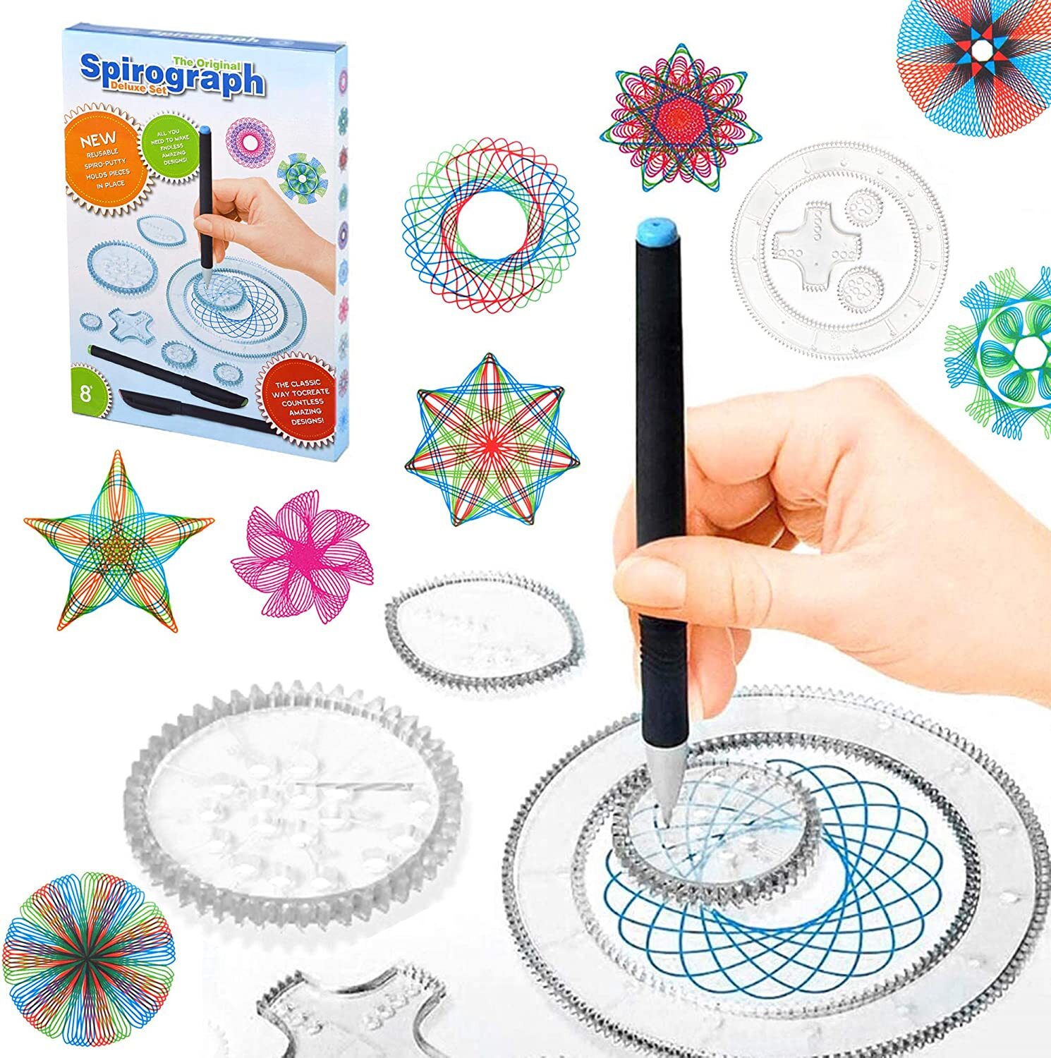 Geometric Art Creative Spirograph Drawing Set Educational Toy Kit