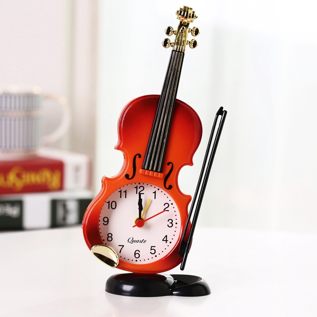 Deluxe Vintage Violin Alarm Clock Decorative Gift