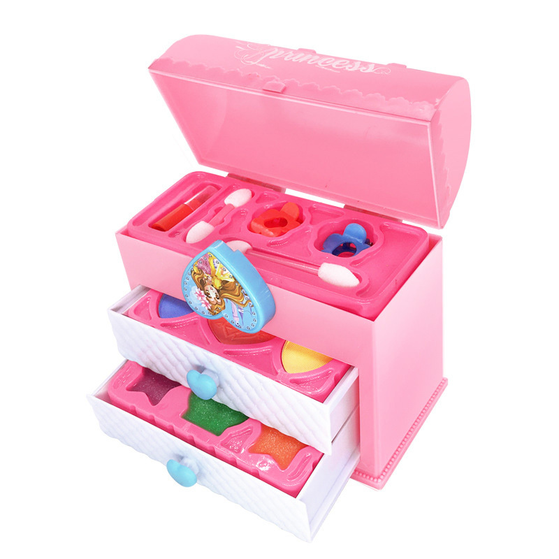  Beauty Princess Girl's Makeup Box Play Set 3-Tier Cosmetic Case with Drawers