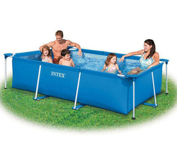 Intex Rectangle Metal Frame Above Ground Family Swimming Pool