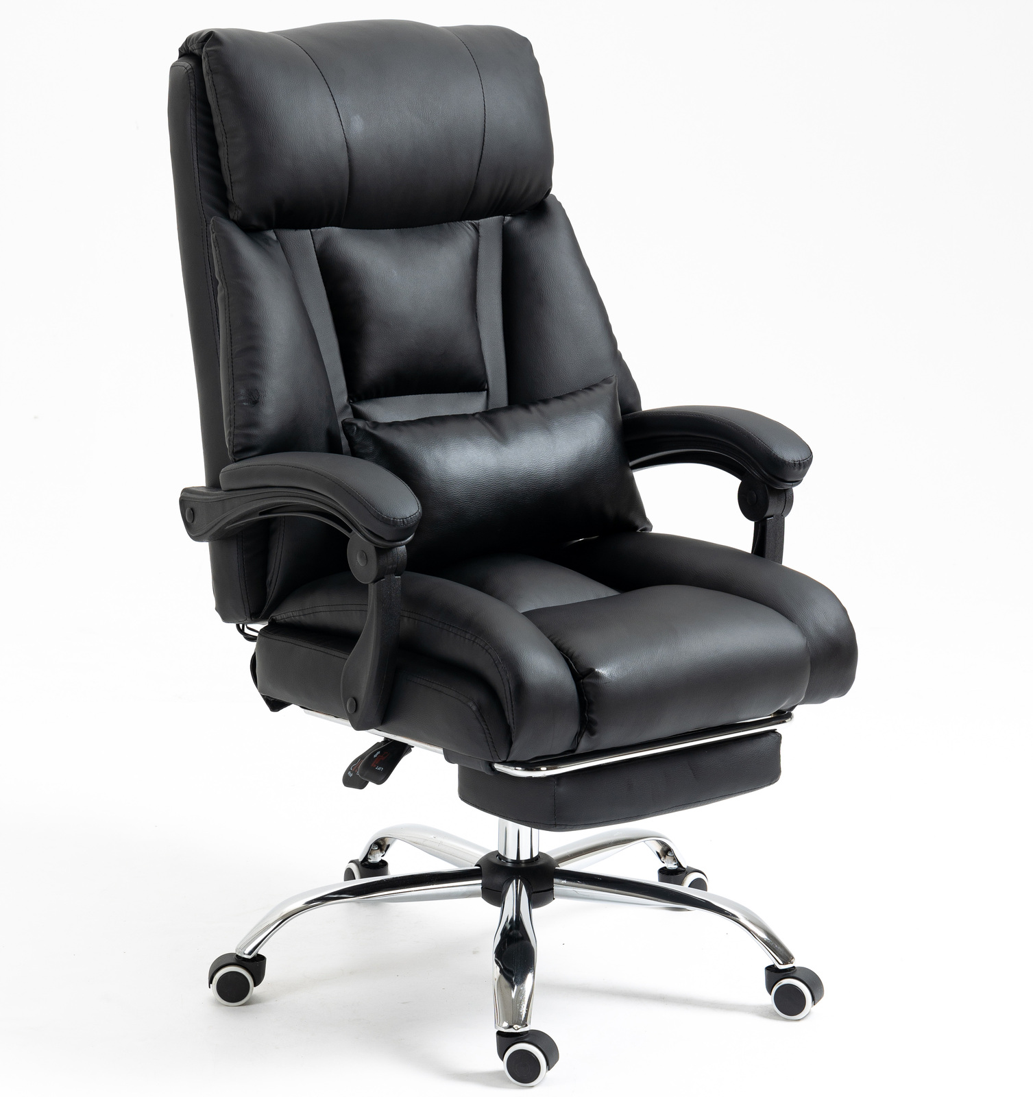 Director Deluxe Plush Executive Reclining Office Chair with Foot Rest (Black)