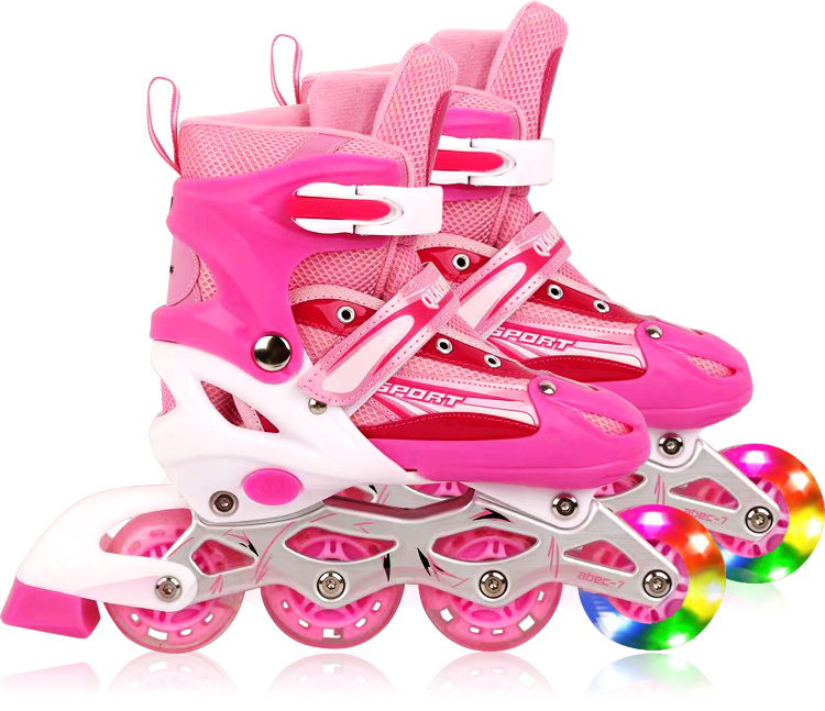 Adjustable Roller Blades Inline Skates (Pink, M)
