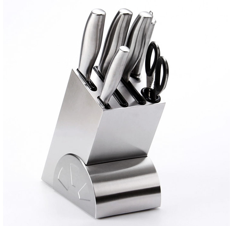 Professional Quality Stainless Steel Deluxe 7-Piece Knife Block Set