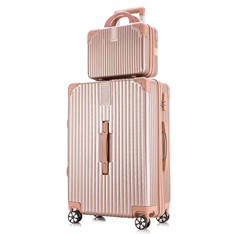 2-Piece Standard Cabin Carry-On Luggage Suitcase Set (Rose Gold)