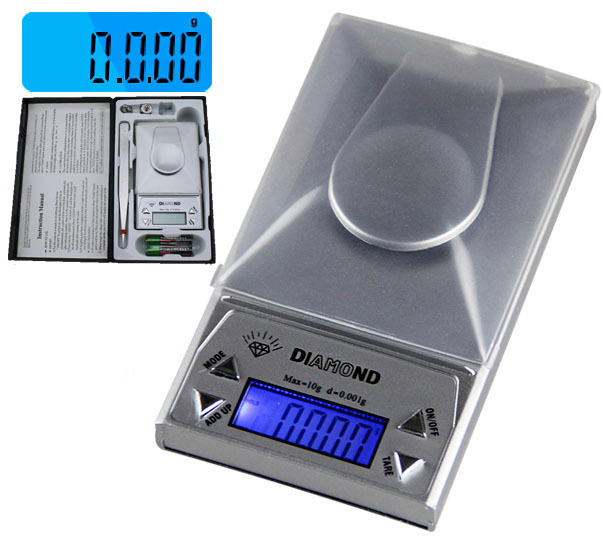 Diamond Milligram Digital Precision Pocket Scale In Case 0.001g / 10 Gram