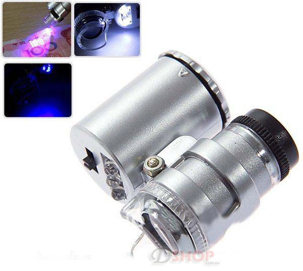 2 PK 60x Magnifier LED Lighted Mini Microscopes