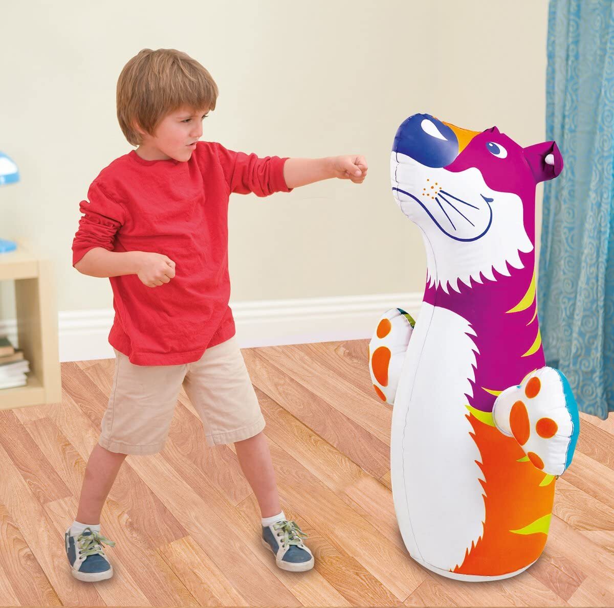 Intex Inflatable Animal Toy 3D Bop Bag (Purple Tiger)